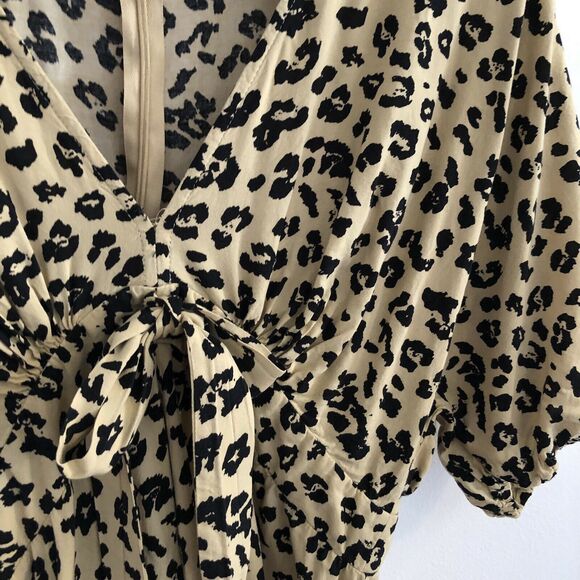 ASOS Maternity Tie Front Mini Tea Dress Leopard Print Dress UK 10 / US 6 / EU 38 - Picture 2 of 8